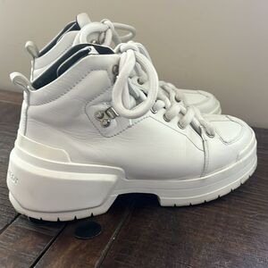 PIERRE HARDY Womens Trapper Platform Sneakers White Size 7.5